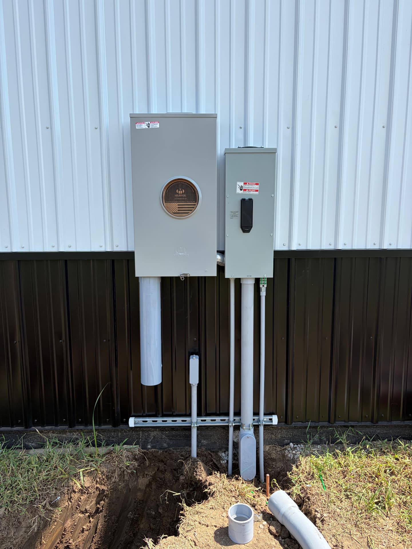 Utility meter and disconnect installation