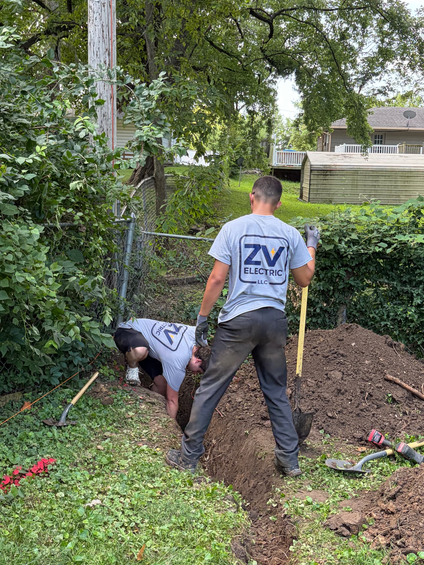 ZV Electric crew installing an underground service line