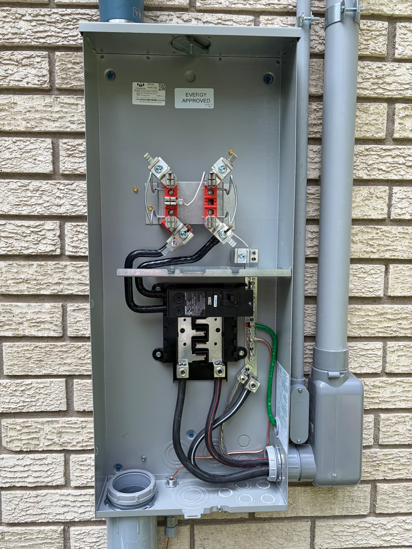 Service panel wiring and terminations
