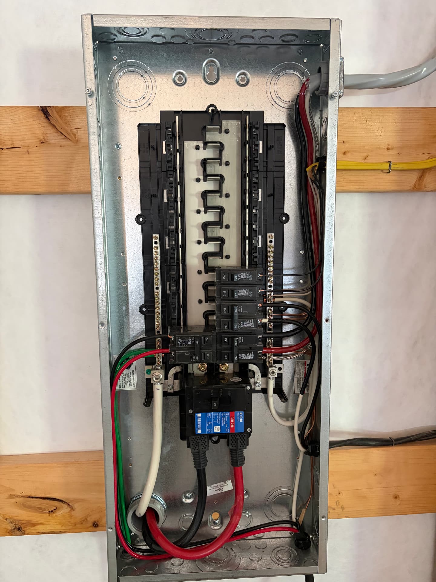 New breaker panel installation with organized wiring